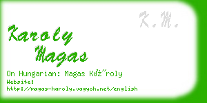 karoly magas business card